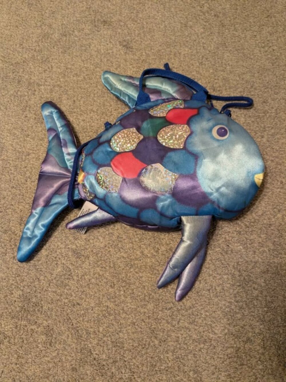 Vintage rainbow fish purse plush bag